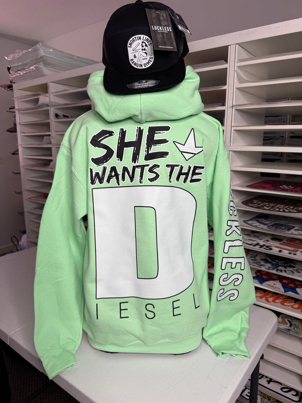 She Wants the Diesel | Funny Men's and Women's Black Country Hoodie